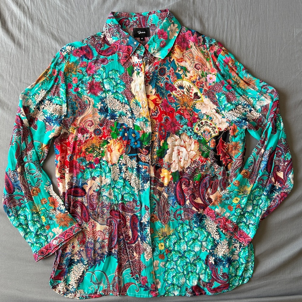 Colorful Floral Button Down Shirt